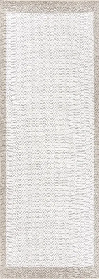 Dekorenti Lora 3204 Bej - Çerçeveli Modern Pamuk Tabanlı Polyester Halı