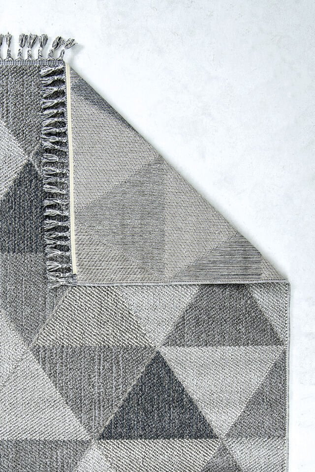 Dekorenti Bukle 1401 Gri - Geometrik Desenli Tozuma Halı