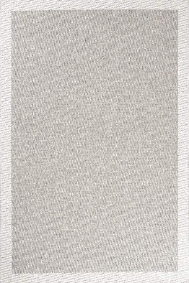 Lora 3206 Bej - Çerçeveli Modern Pamuk Tabanlı Polyester Halı