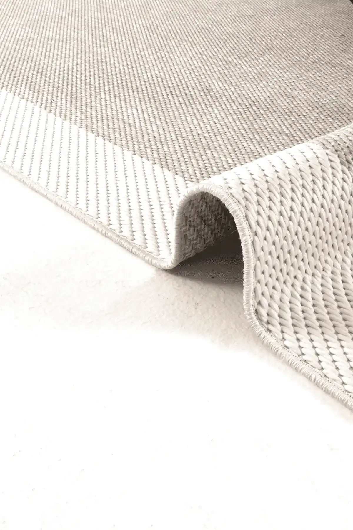 Dekorenti Lora 3206 Bej - Çerçeveli Modern Pamuk Tabanlı Polyester Halı