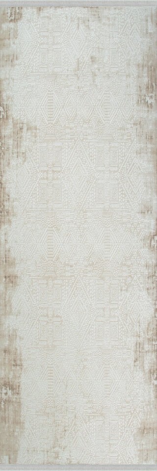Enti İmge 2507 Bej Halı - Vintage Desenli Yolluk Halı