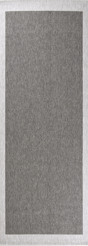 Dekorenti Lora 3207 Antrasit  - Çerçeveli Modern Pamuk Tabanlı Polyester Halı