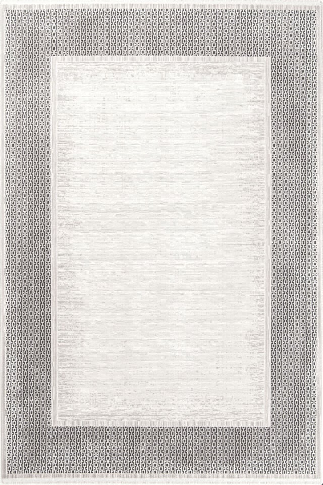 Momentus 9608 Gri - Çerçeve Desenli Modern Gri Halı