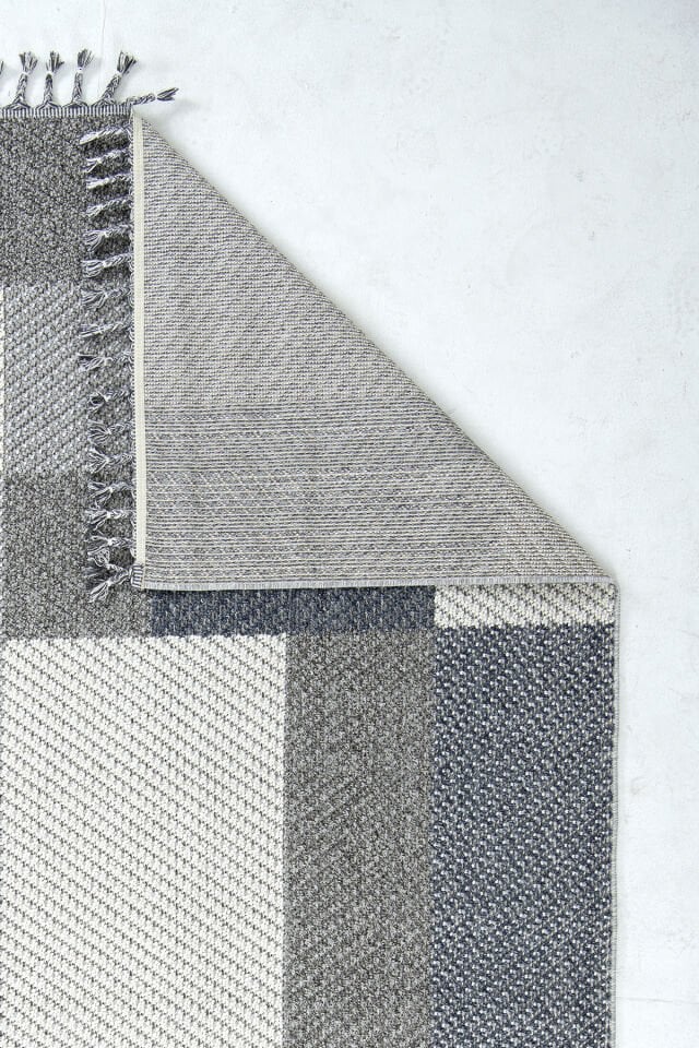 Bukle 1403 Gri – Modern Geometrik Desenli Tozumaz Halı 200x250