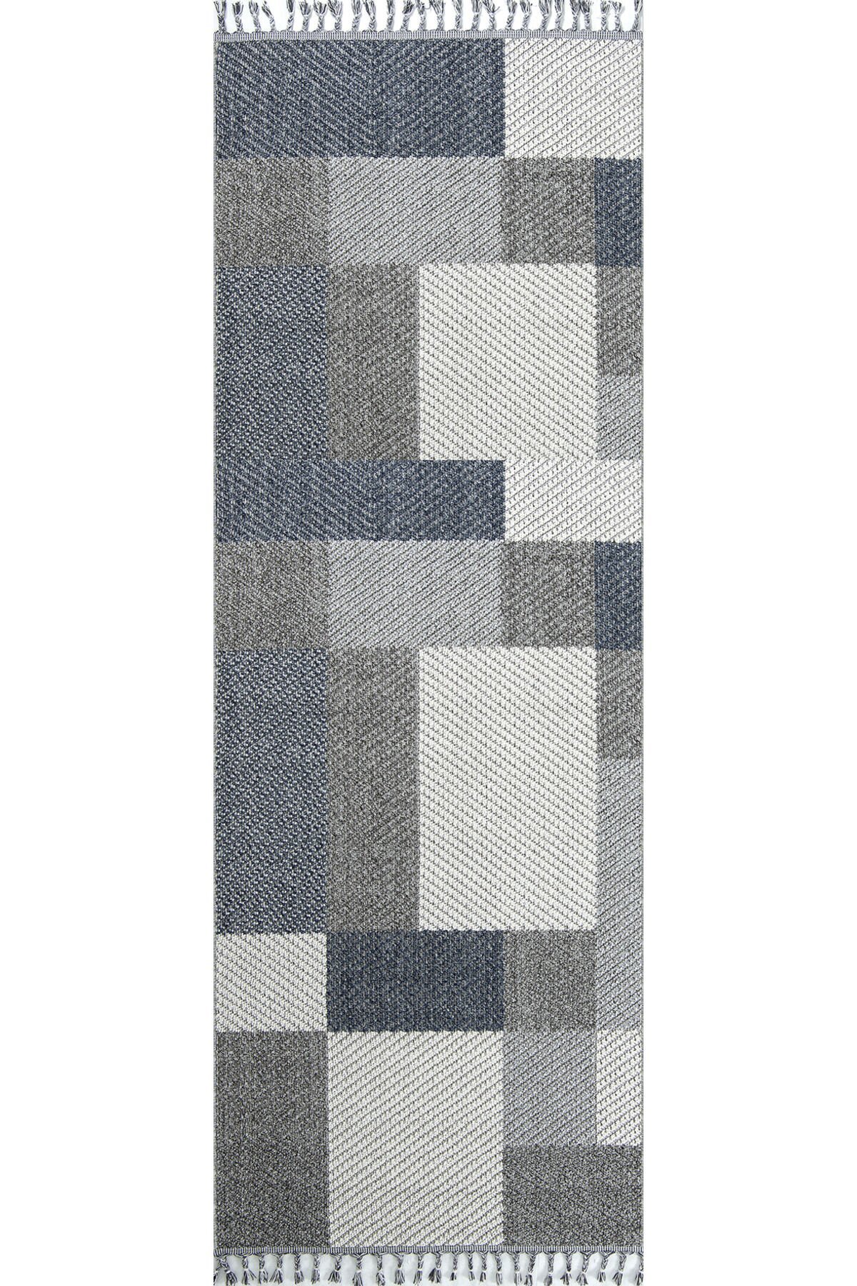 Bukle 1403 Gri – Modern Geometrik Desenli Tozumaz Halı 200x290