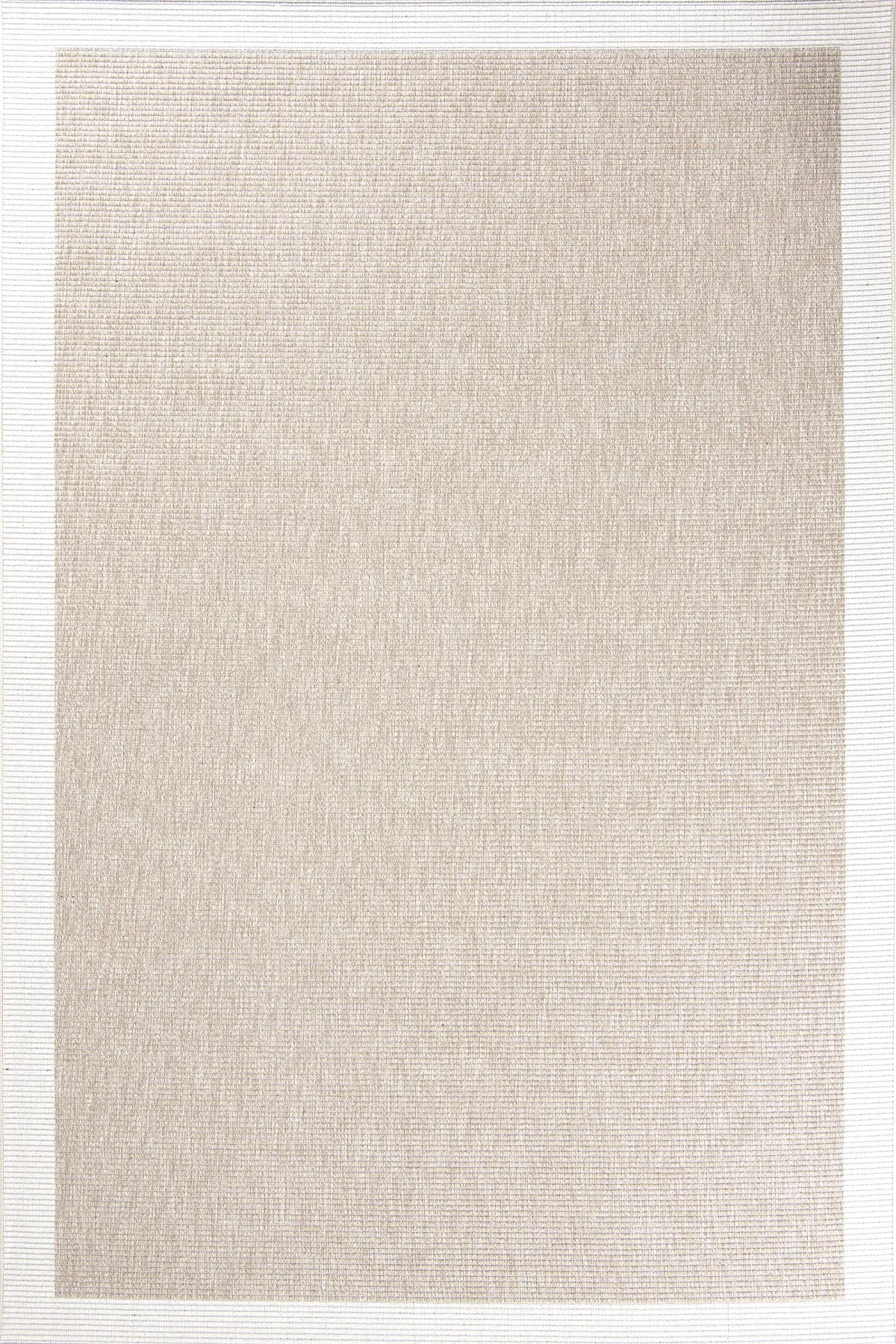 Dekorenti Lora 3210 Bej - Çerçeveli Modern Pamuk Tabanlı Polyester Halı