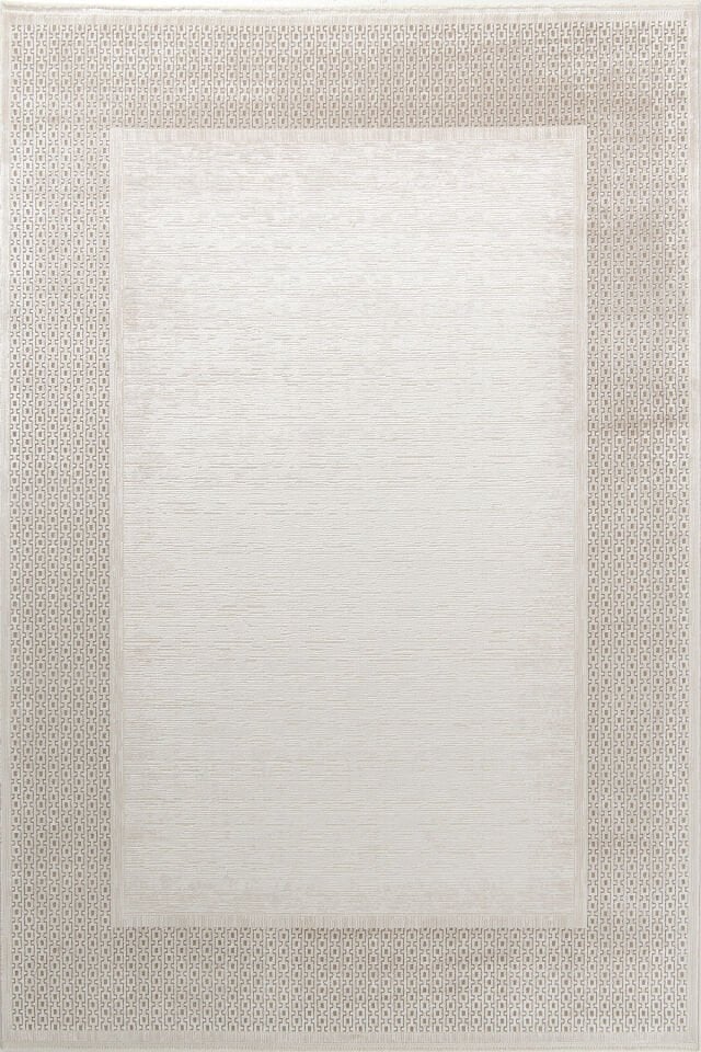 Momentus 9602 Bej - Modern Kenar Desenli Bej Salon Halısı