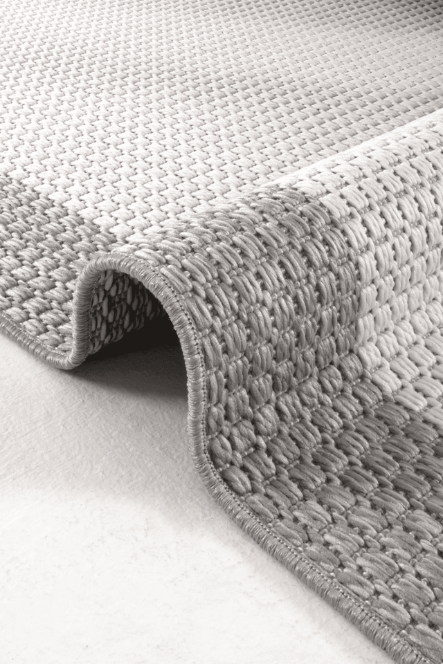 Lora 3212 Gri - Çerçeveli Modern Pamuk Tabanlı Polyester Halı 200x290