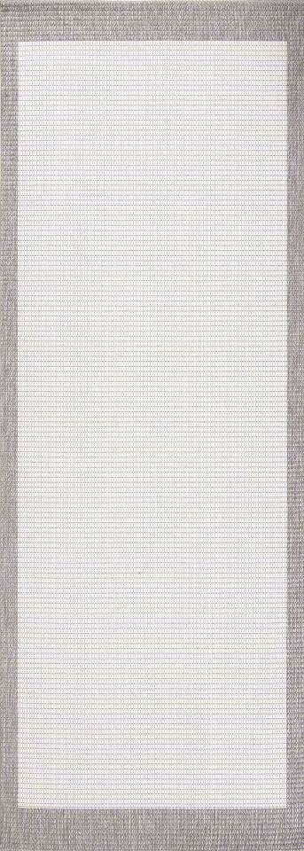 Dekorenti Lora 3212 Gri - Çerçeveli Modern Pamuk Tabanlı Polyester Halı