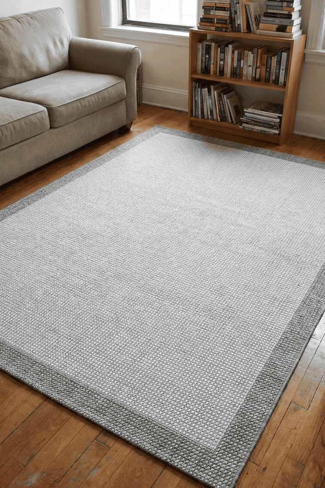 Dekorenti Lora 3212 Gri - Çerçeveli Modern Pamuk Tabanlı Polyester Halı