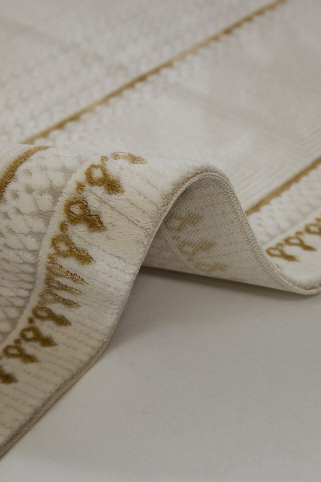 Lavin 4802 Gold Krem - Işıltılı Salon Halısı