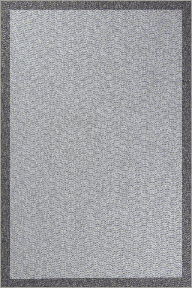 Dekorenti Lora 3213 Antrasit  - Çerçeveli Modern Pamuk Tabanlı Polyester Halı