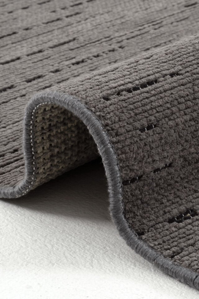 Dekorenti Terrace 8203 Antrasit Kaymaz Taban Modern Çizgili Halı