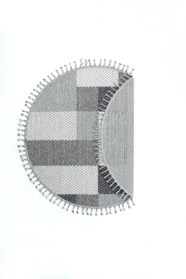 Dekorenti Bukle 1403 Gri Daire - Modern Geometrik Desenli Tozumaz Halı