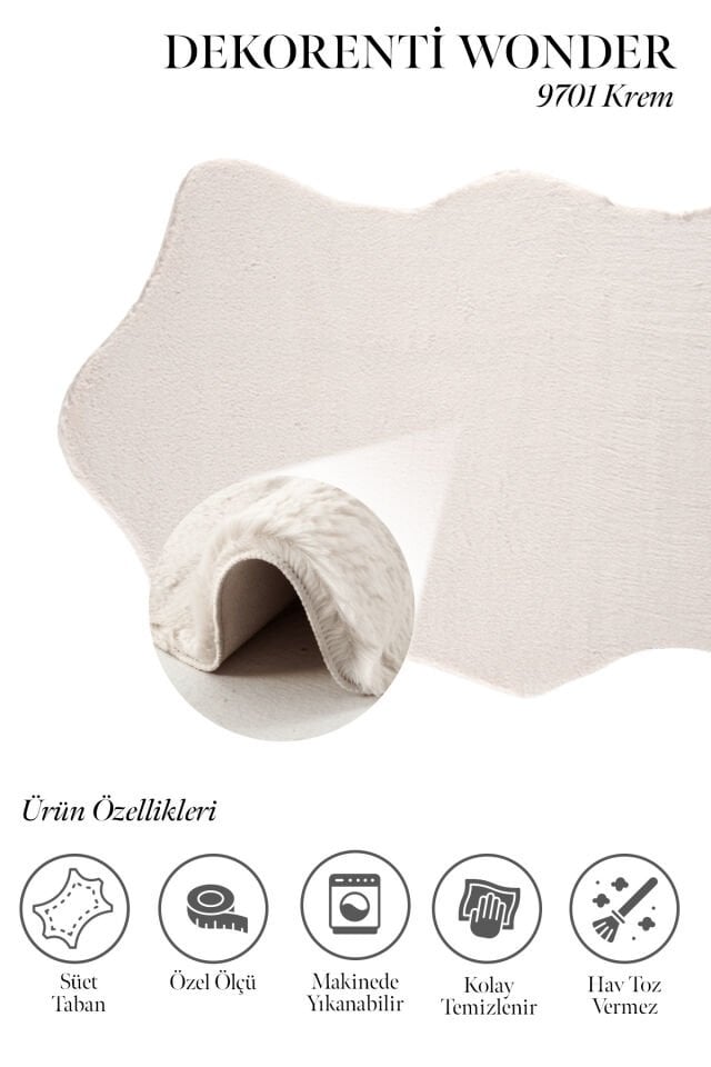 Dekorenti Wonder 9701 Krem Peluş Halı - Post Şıklığıyla Derin Konfor