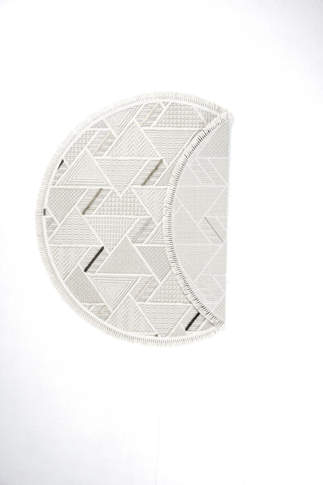 Dekorenti Bonn 8805 Krem Daire Halı – Modern Geometrik Desenli Tozumaz Halı