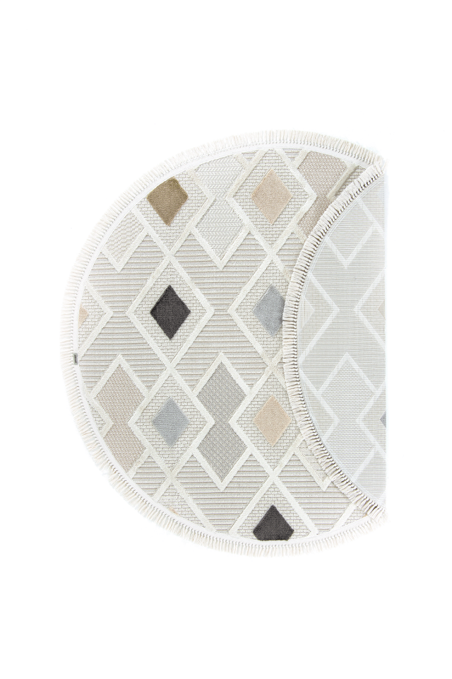 Dekorenti Bonn 8804 Gri Daire Halı – Modern Geometrik Desenli Tozumaz Halı