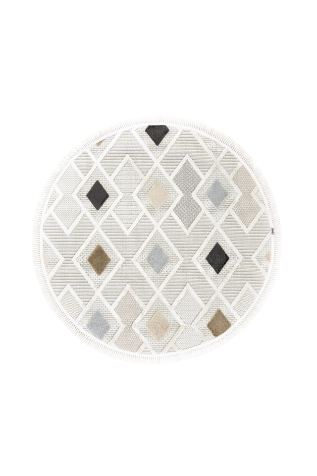Dekorenti Bonn 8804 Gri Daire Halı – Modern Geometrik Desenli Tozumaz Halı