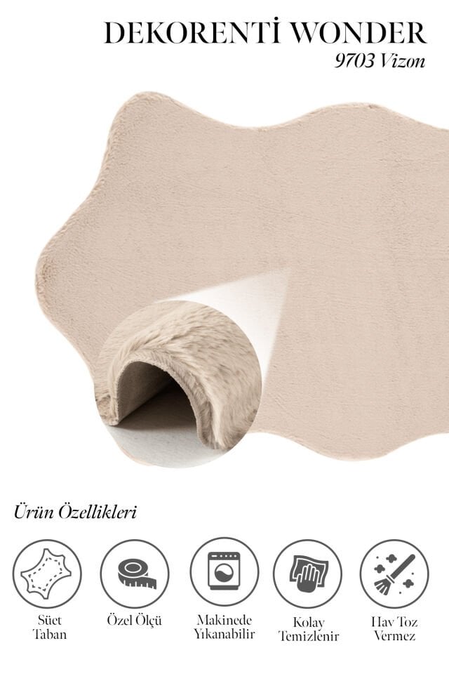 Dekorenti Wonder 9703 Vizon Peluş Halı – Post Şıklığıyla Derin Konfor