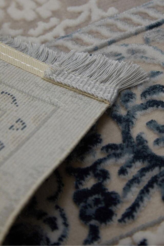 Enti Miras 6801 Gri Mavi –  Klasik Göbekli Akrilik Salon Halısı