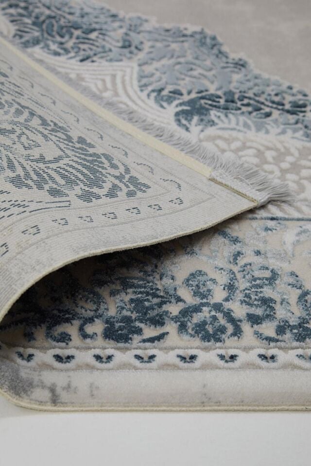 Enti Miras 6801 Gri Mavi –  Klasik Göbekli Akrilik Salon Halısı