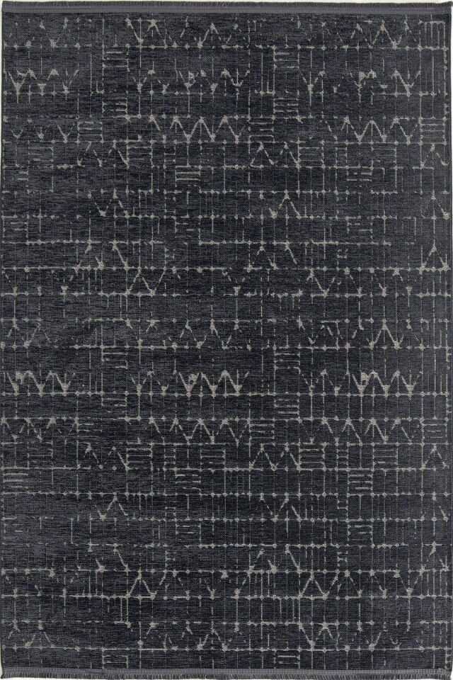 Dekorenti Terrace 8206 Antrasit Kaymaz Taban Modern Çizgili Halı