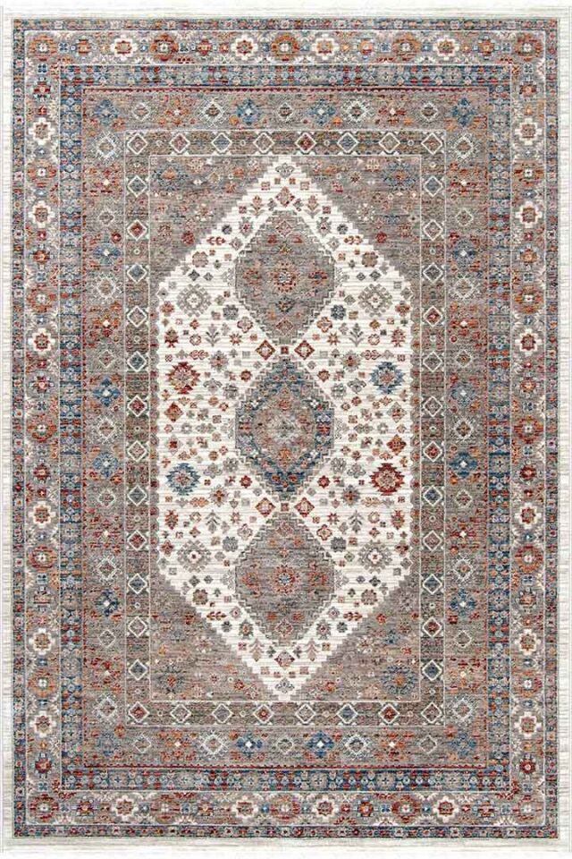 Dekorenti Otantik 2602 Renkli Halı Madalyon Desenli Vintage Halı