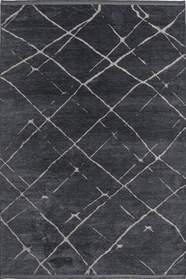 Dekorenti Terrace 8209 Antrasit Kaymaz Taban Modern Çizgili Halı