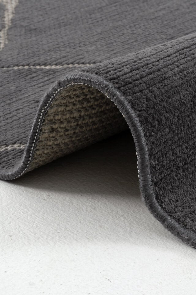 Dekorenti Terrace 8209 Antrasit Kaymaz Taban Modern Çizgili Halı