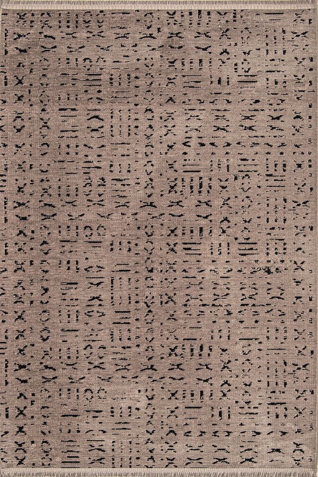 Dekorenti Terrace 8211 Kahverengi Kaymaz Taban Modern Çizgili Halı