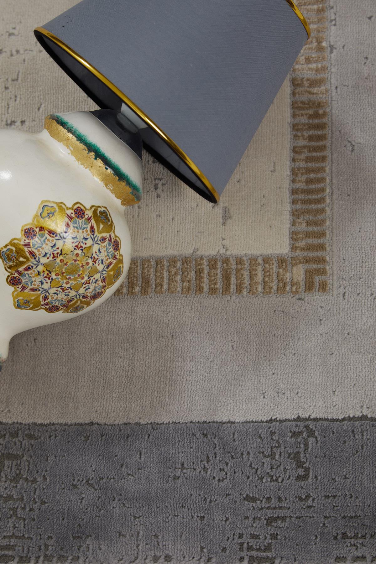 Dekorenti Dora 1901 Vizon - Modern Polip Jüt Taban Makine Halısı