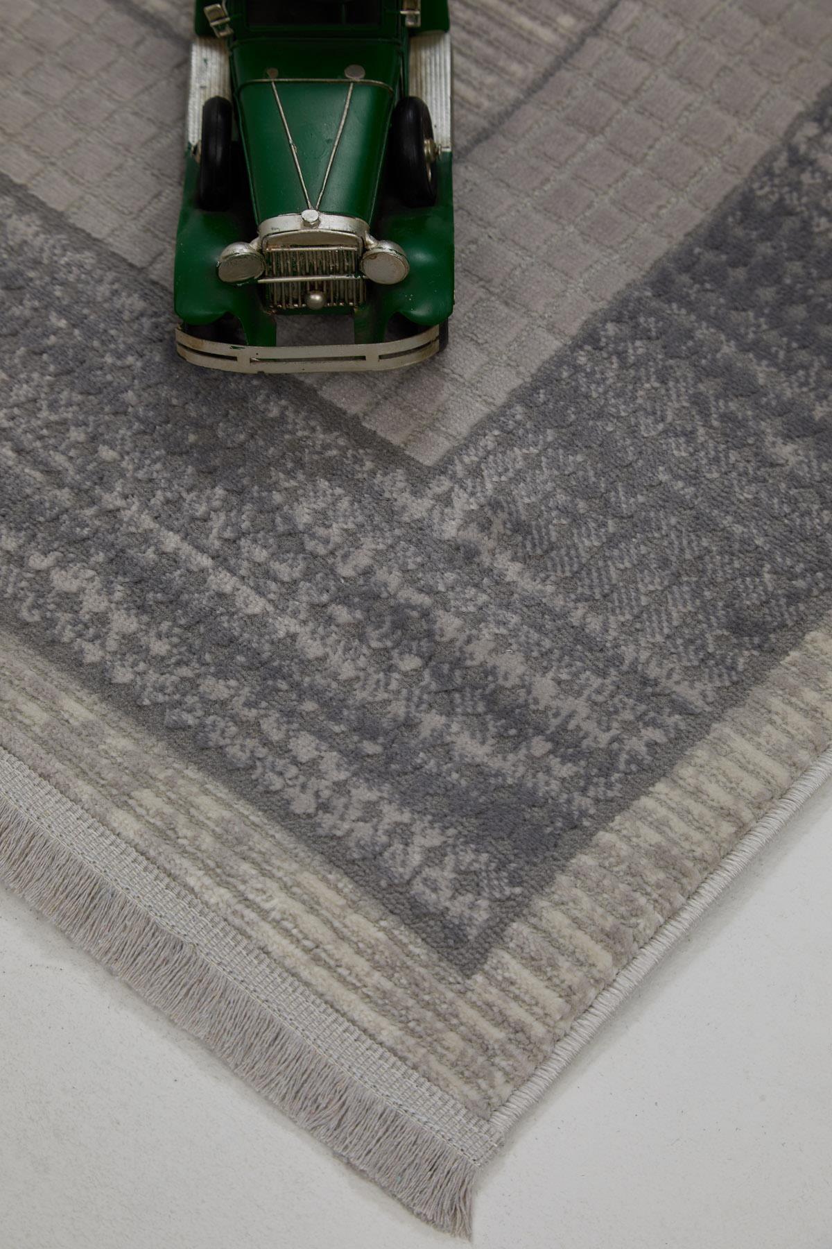 Dora 1902 Gri - Modern Polip Jüt Taban Makine Halısı 160x230