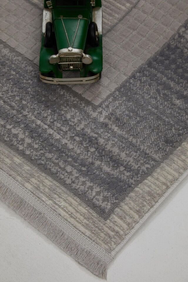 Dekorenti Dora 1902 Gri - Modern Polip Jüt Taban Makine Halısı