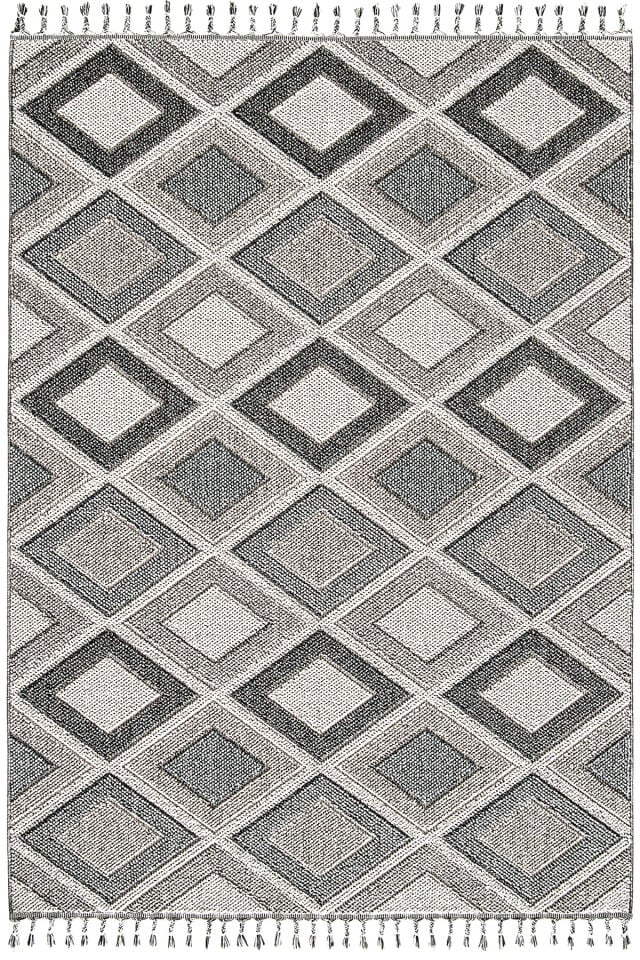 Dekorenti Bukle 1402 Gri - Geometrik Desenli Tozumaz Halı