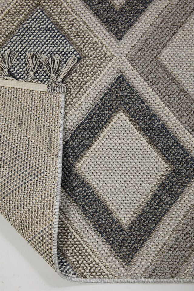 Dekorenti Bukle 1402 Gri - Geometrik Desenli Tozumaz Halı