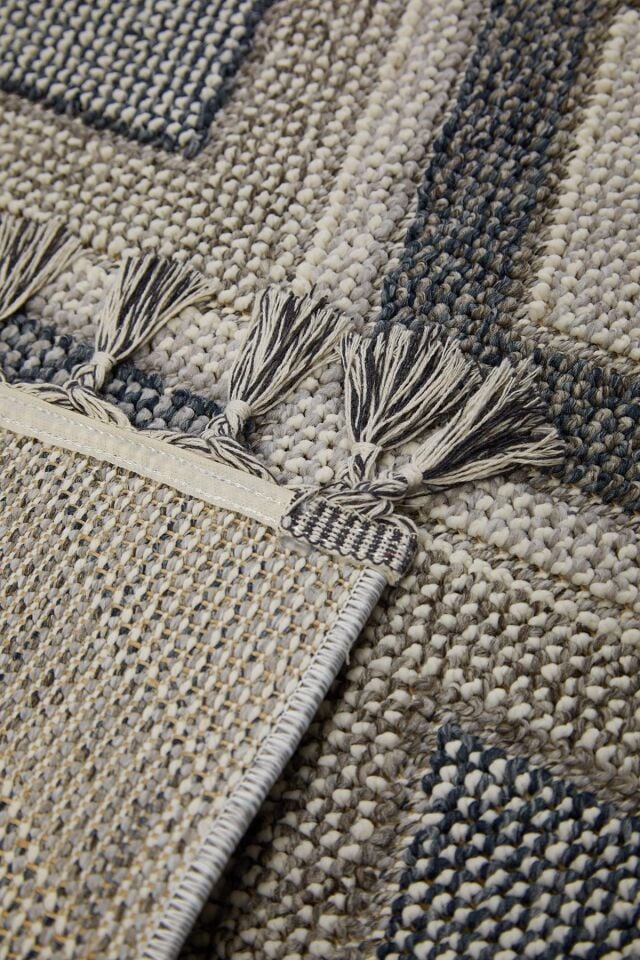 Dekorenti Bukle 1402 Gri - Geometrik Desenli Tozumaz Halı