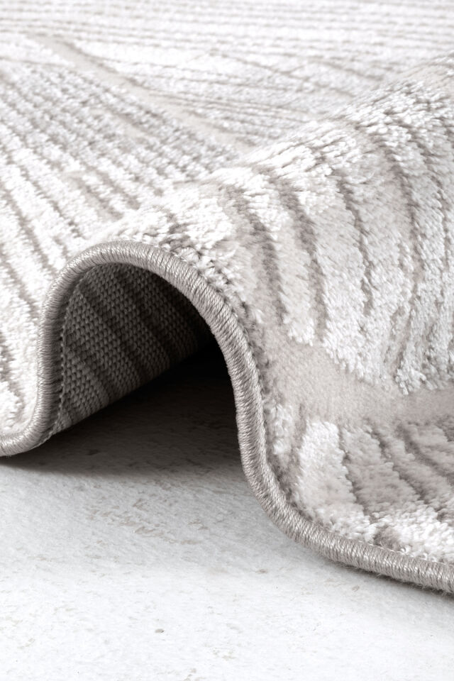 Enti Thema 9409 Gri - Modern Çizgisel Desenli Akrilik Halı