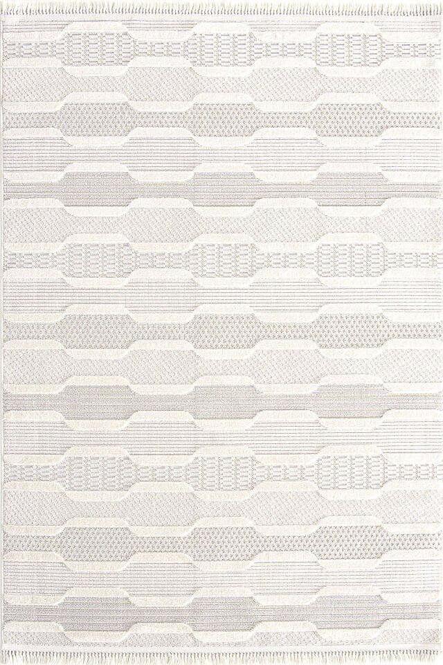 Dekorenti Bonn 8801 Krem Halı – Modern Geometrik Desen Tozumaz Halı