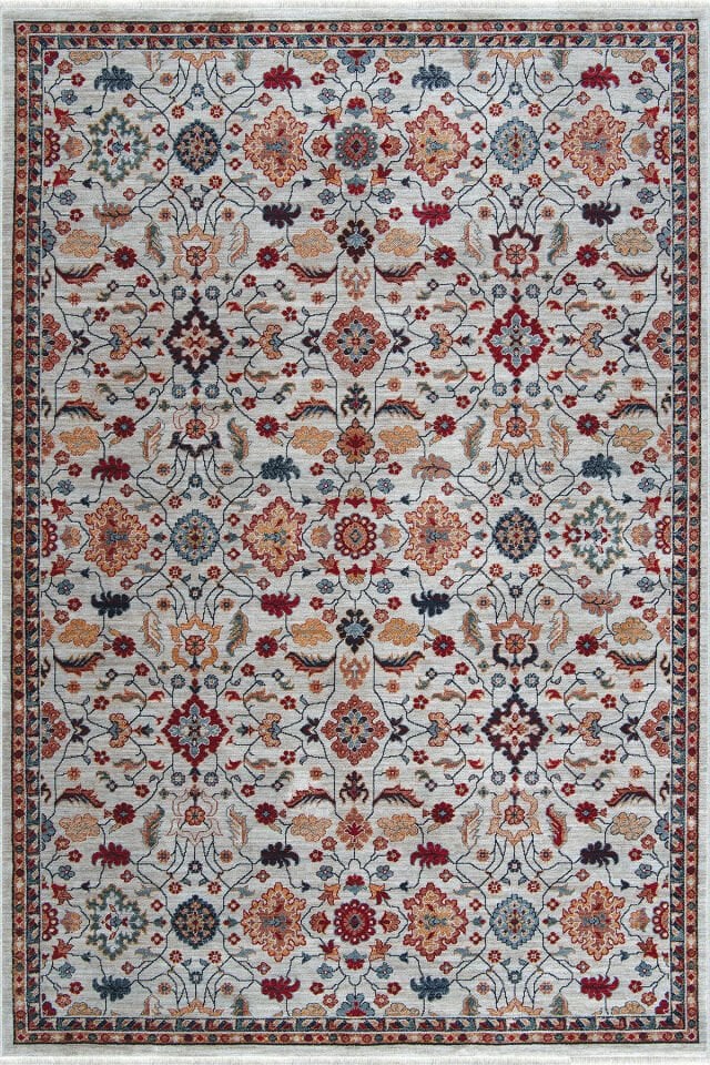 Ahlat 2301 Multi - Motifli Eskitme Klasik Pamuk Taban Makine Halısı