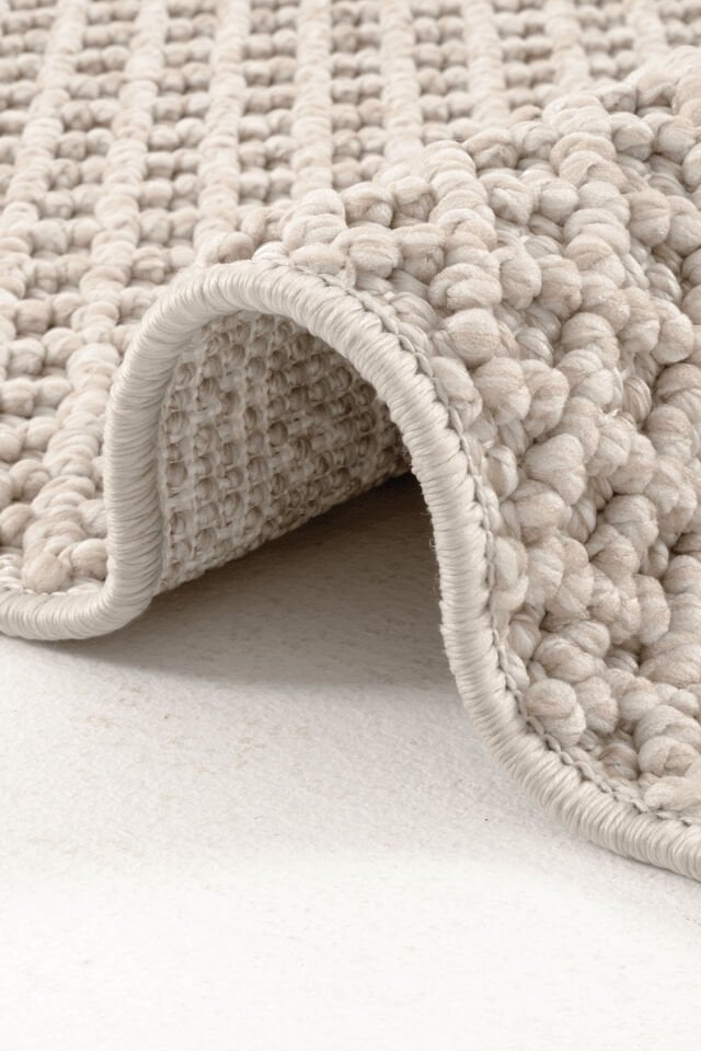 Vega 1462 Vizon - Polip İplik Bohem Stil Örgü Saçaklı İskandinav Halı 200x290