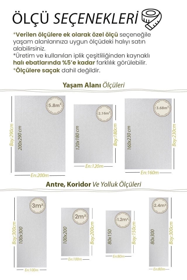 Romans London 9001 Beyaz Halı - Viskon Akrilik Klasik Salon Halısı