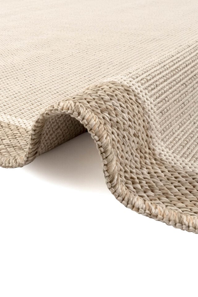 Dekorenti Siena 3701 Krem Sisal Halı – Çerçeveli Mutfak Halısı