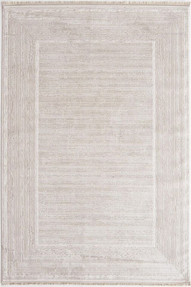 Enti Florya 8101 Krem Halı - Modern Çerçeve Desenli Halı