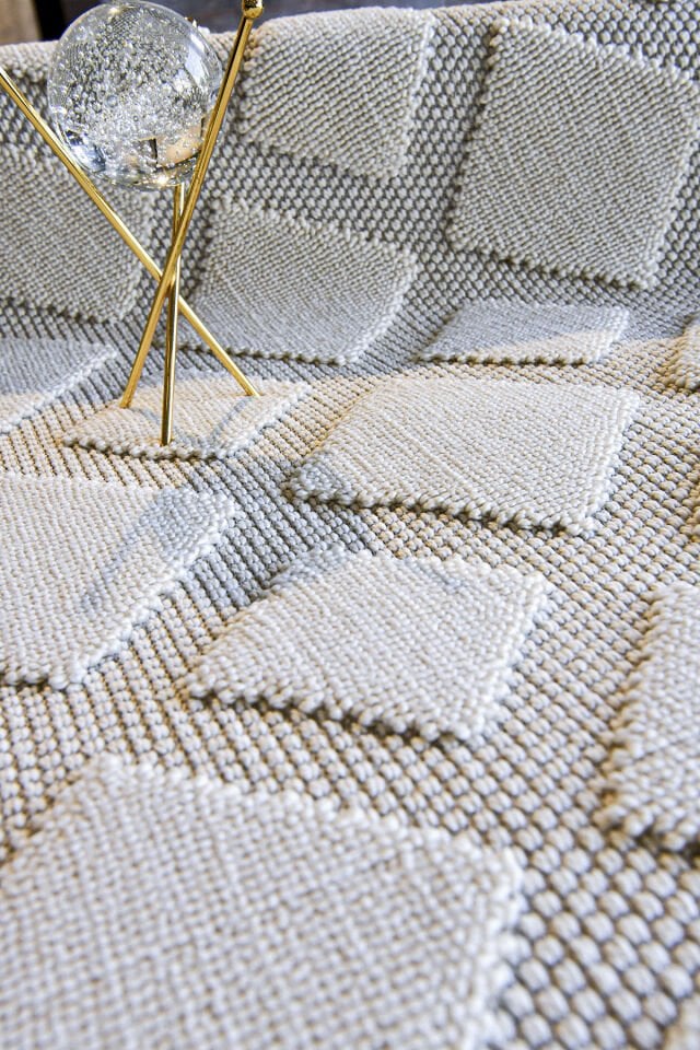 Dekorenti Togo 7507 Beyaz - Geometrik Baklava Desenli Halı