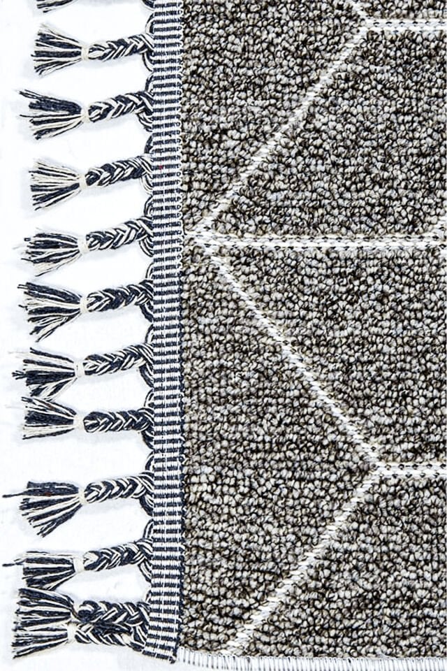 Dekorenti Bukle 1408 Gri - Üç Boyutlu Geometrik Desenli Tozumaz Halı