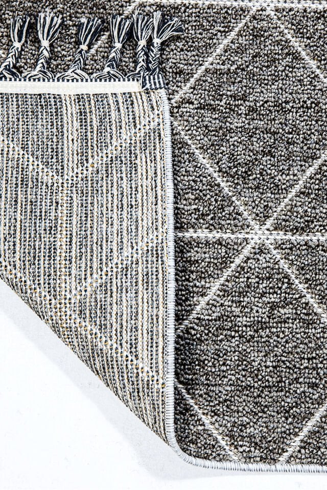 Dekorenti Bukle 1408 Gri - Üç Boyutlu Geometrik Desenli Tozumaz Halı