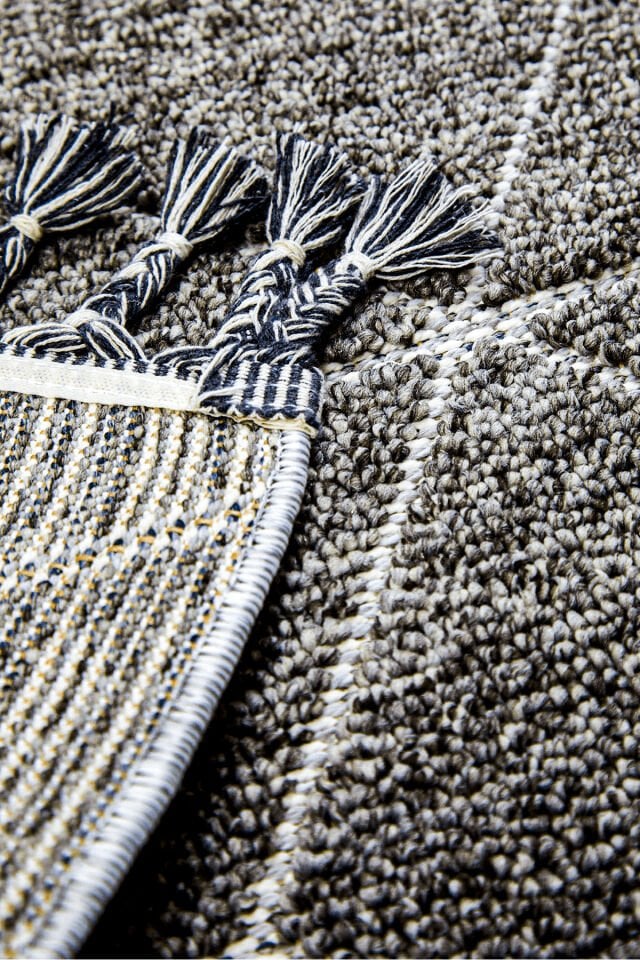 Dekorenti Bukle 1408 Gri - Üç Boyutlu Geometrik Desenli Tozumaz Halı