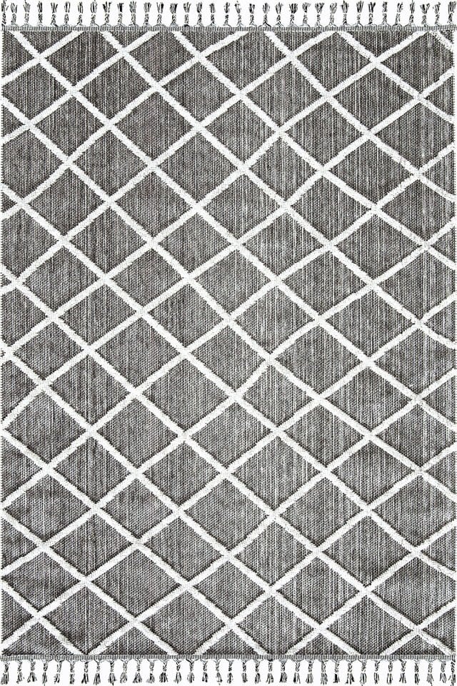 Dekorenti Bukle 1409 Gri - Geometrik Desenli İskandinav Halı