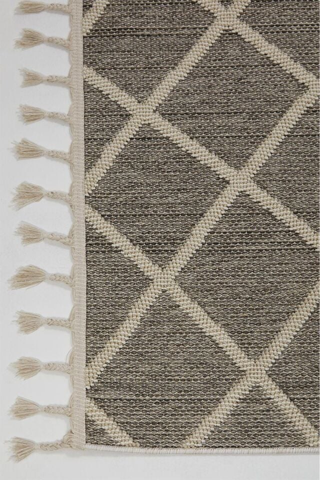 Dekorenti Bukle 1409 Gri - Geometrik Desenli İskandinav Halı