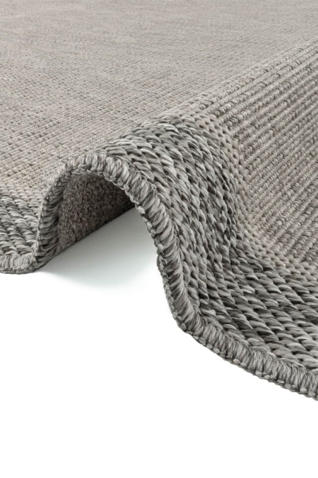 Dekorenti Siena 3704 Gri Sisal Halı – Modern Gri Çerçeveli Mutfak Halısı